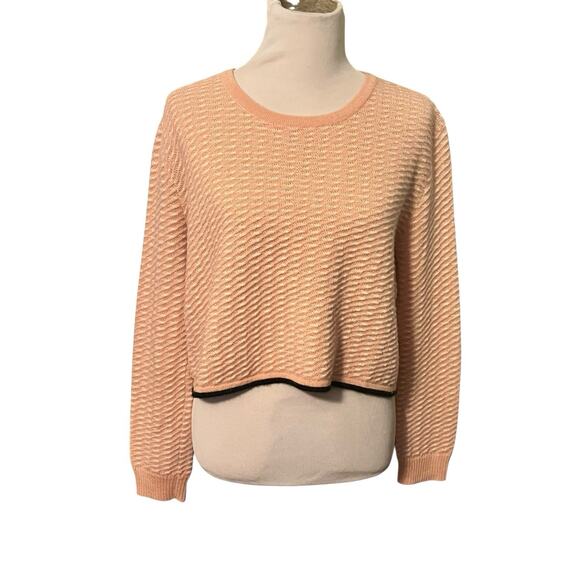 RACHEL COMEY 100% Baby Alpaca Sweater •M• Peach Beige Neutral Crewneck $595 - Picture 1 of 11
